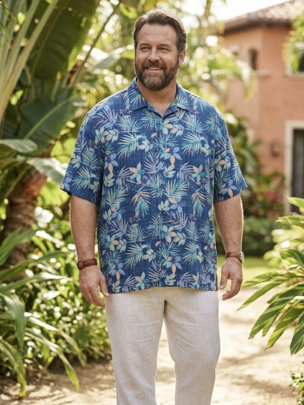 Tommy Bahama Silk Blend Short Sleeve Button-Down Shirt Camp Shirt Hawiian